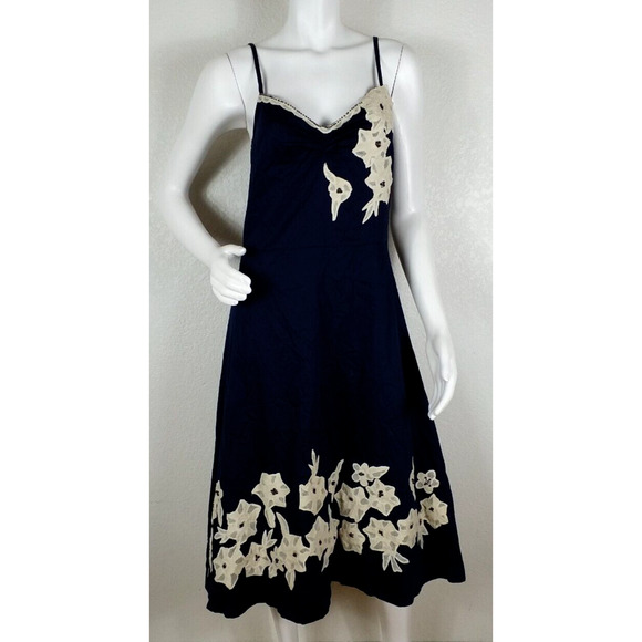 Anthropologie Dresses & Skirts - Anthropologie Odille Womens Sleeveless Blue Dress Embroidered Beaded Size 6